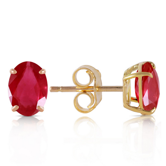 Stud Earrings Natural Ruby